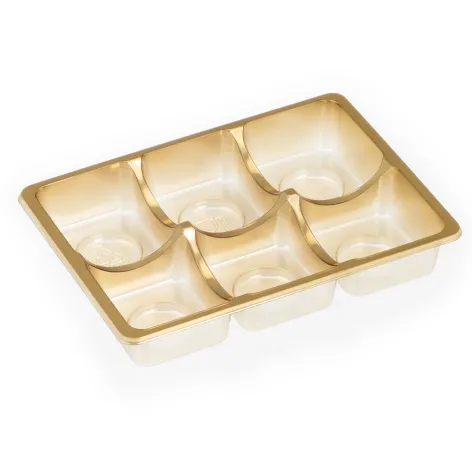 Gold PET Rectangle Inserts for 6 Chocolates